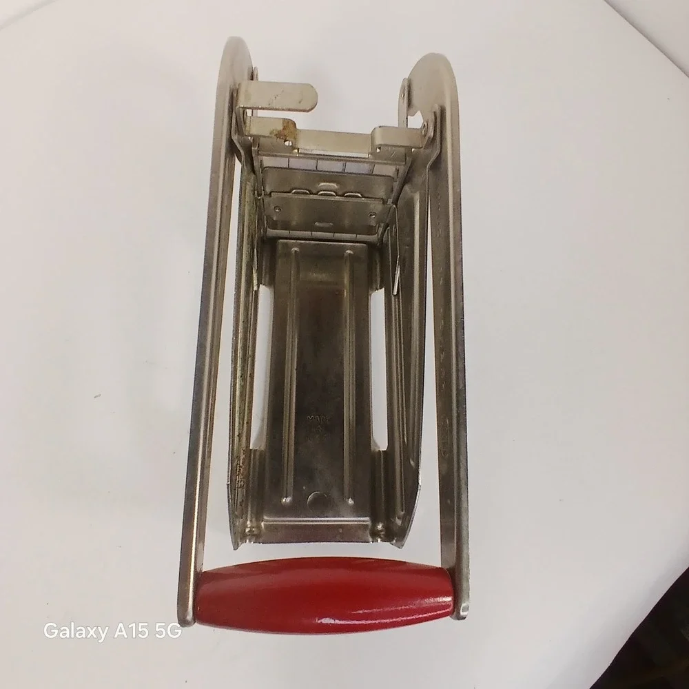 VTG EKCO French Fry Cutter Stainless Steel Wood Handle Manual Slicer USA Retro